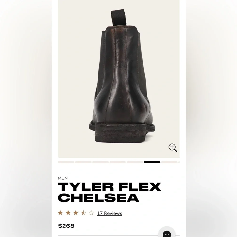 FRYE Tyler Flex Chelsea $268 men size 10 new Color: Antique Black